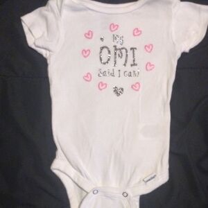 Gerber White and Pink Bodysuit with Floral Design​​
